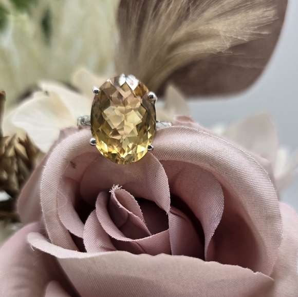 ♥️ LOVELY CITRINE STERLING SILVER RING - Picture 8 of 11